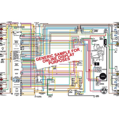Full Color Laminated Wiring Diagram FITS 1970 Mercury Montego Cyclone Wiring Diagram 18" X 24" Poster Size