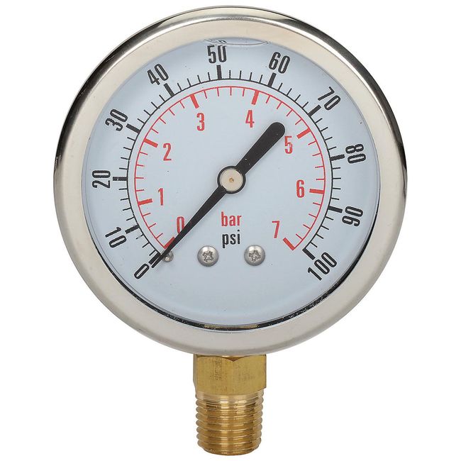 Dynamic 2-1/2" Dial 100 PSI Fluid Glycerine Filled Pressure Gage Stem