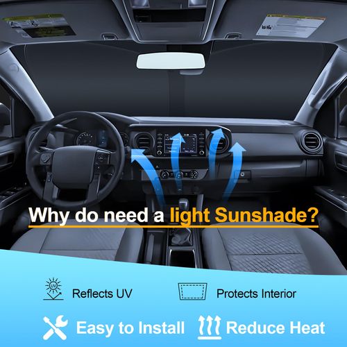 Windshield Sun Shade for 1996-2025 Che-vrolet/Chevy Express Compatible Accessories-4 Layers Custom Fit Foldable Front Window Sunshade Sun Visor Protector, Block UV Rays Keep Your Car Cooler