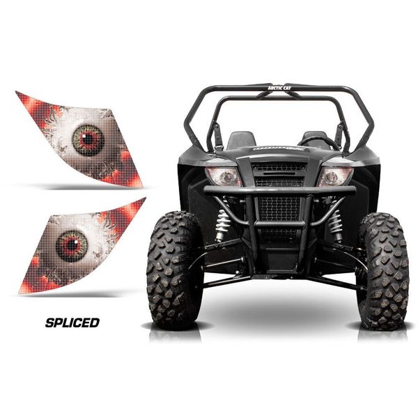 UTV Headlight Eye Graphics Kit Decal Cover For Arctic Cat Trail/Sport SPLICED