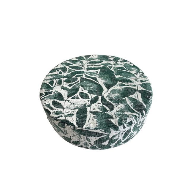 Gold Round Floor Cushion 40 High Resilience (Cover Only, Abisco Green)