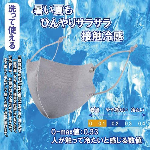 【フェザーストアブランド】冷感マスク 洗える おしゃれなマスク 接触冷感 UVカット 蒸れない 夏用クールマスク 耳が痛くない 耳紐アジャスター付き 個別包装 日本規格 5枚入り 高性能5層フィルター2枚付き (大人冷感ブラック)