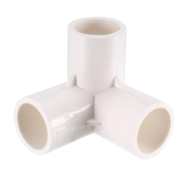 sourcing map 3 Way Elbow PVC Pipe Fitting Furniture Grade 20mm Size Tee Corner Fittings White 10pcs