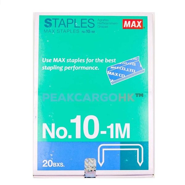 20 Boxes (20,000-Staples) Authentic Max Staples No.10-1M for Office Stapler