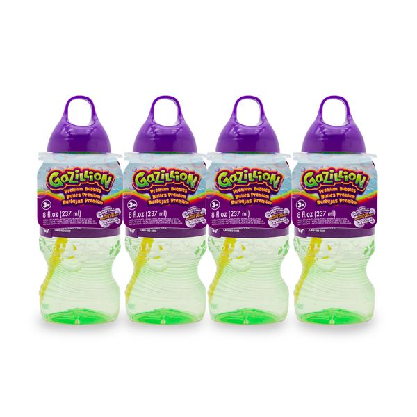Gazillion 8 Ounce Bubble Solution 4 Pack - Great Bubbles for Kids, Great for Kids Parties, Non-Toxic & Safe