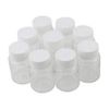 12 PCS 15 ML 0.5 OZ Plastic Clear Bottles Empty Container with White Screw Cap Solid Powder Case Refillable Storage Holder Sample Jar for Dispense Different Items