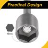 WorkBless 1/4" Quick-Change Hex Shank 13mm Magnetic Nut Driver Bit, 1.89" Length 2 Pcs