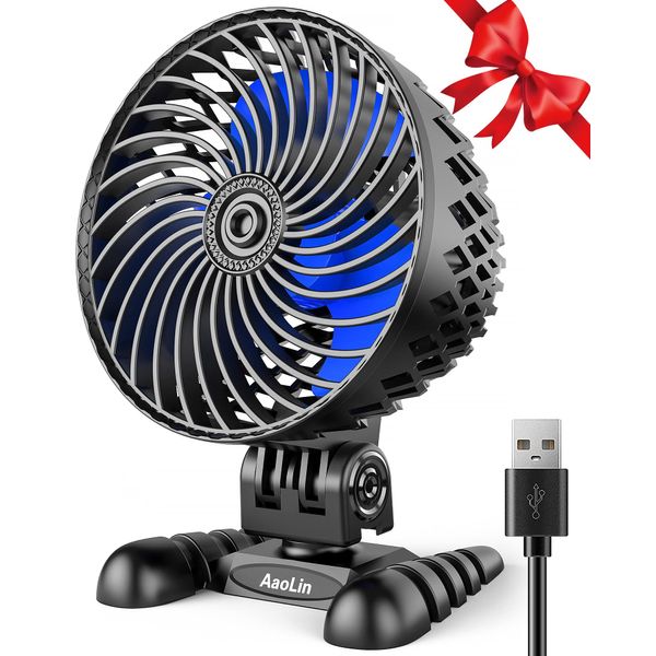 AaoLin USB Desk Fan, Table Fan with CVT Variable Speeds, Quiet Portable, Desktop Mini Personal Fan for Room, Home, Office