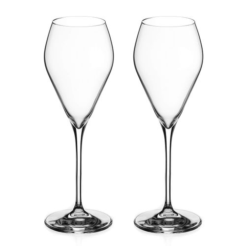 DIAMANTE Prosecco Champagne Flute Glasses - Premium Lead Free Crystal - Set of 2
