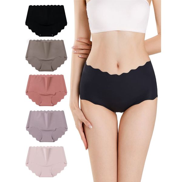 dear doris Seamless Panties, High Waist, 5-piece Set, Non-Sewn, Women's Pants, Deep, Deep Laying, No Seam, Smooth, Zero Tightness, No Stuffy, Fit, Large Size, No Resonance, Absorbent, Quick Drying,