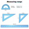 HARFINGTON 4pcs Triangular Ruler Set 30cm Plastic Metric Inch Geometric Protractor Triangle Engineering Scale Drafting Ruler Kit for Office Home, Blue
