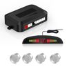 COCAR Car Reversing System 4 Distance Detection with Parking Sensor+LED Distance Display+Voice Warning-Silver