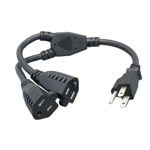 1 in 2 Out AC Power Cord Splitter - AC Outlet Splitter Cord Cord