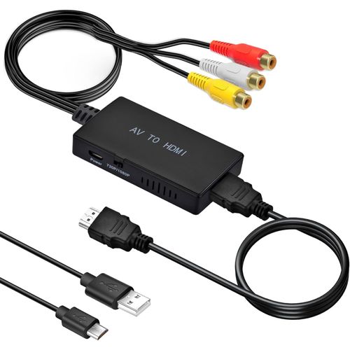 Amtake RCA to HDMI Converter, AV Composite HDMI Converter Adapter, 3-Color Terminals, HDMI Converter, Old Game Consoles (XBox, PS1, PS2, SNES, Wii, N64), Old Recorders (DVD, VCR, VHS) and Other