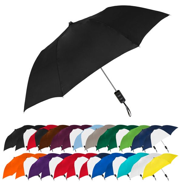 STROMBERGBRAND UMBRELLAS Spectrum Popular Style 16" Automatic Open Umbrella Light Weight Travel Folding Umbrella for Men and Women (Rainbow)