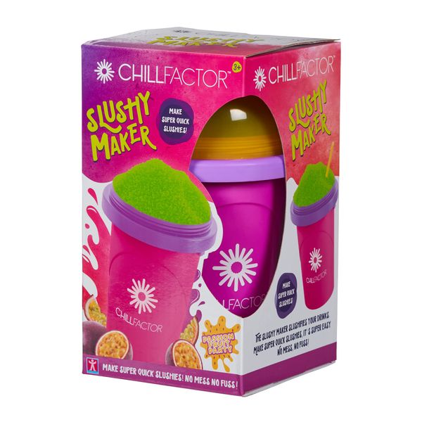 ChillFactor 07954 Passion Fruit Party-Reusable, Homemade Squeeze Cup slushy Maker Kitchen Toys, Pink