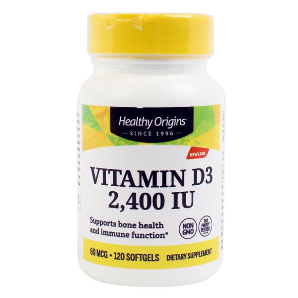 Healthy Origins Vitamin D3 High Potency 2400IU Softgels, 360 Tablets, 1 Pack