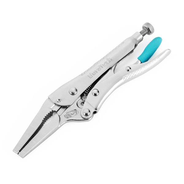 DURATECH 6-1/2Inch Long Nose Locking Pliers, Premium Cr-V Construction, Long Nose Pliers with Wire Cutter for Easy Access to Hard to Reach Areas