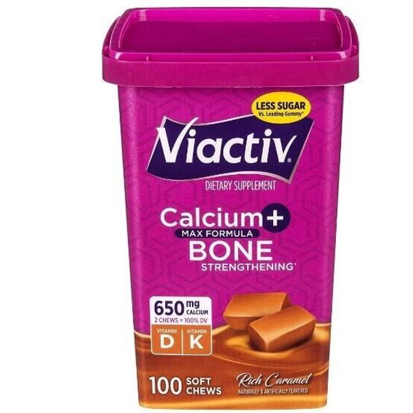 Viactiv Calcium Supplement Soft Chews, Caramel (100CT) Vitamin D & K