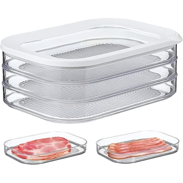 Deli Meat Container for Fridge, Bacon Lunch Meat Container for Refrigerator, Mea