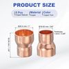 PATIKIL 5Pcs Copper Reducer 1" to 3/4" ID Reducing Copper Coupling Fitting Pipe Adapter