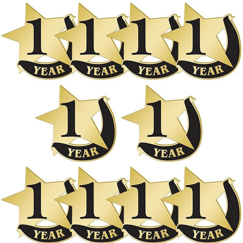 Bulk 1 Year Award Pin, 1 Year Of Service Pins, Sold In Packs Of 10 ...