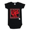 Grindstore Lock Up Your Daughters Black Baby Grow