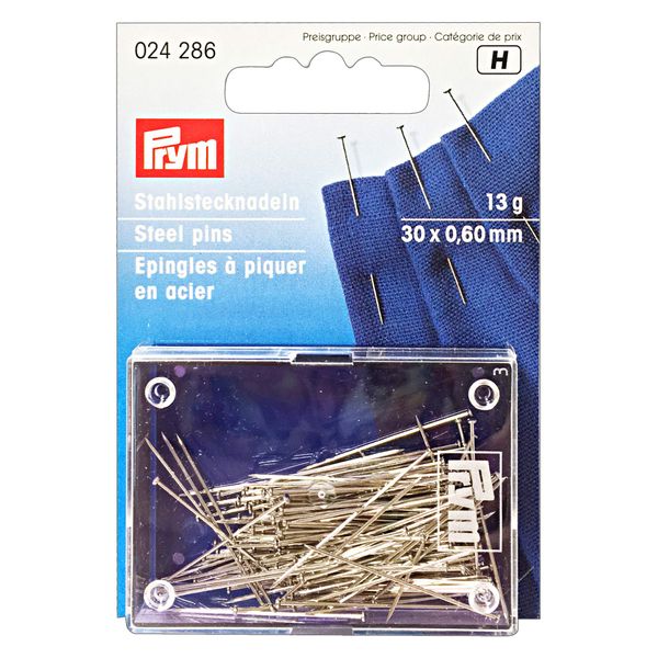 Prym Steel Pins, Silver, 30 x 0,6mm