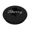 Sherry - Floral Black Rose Gray Personalized First Name PopSockets Standard PopGrip