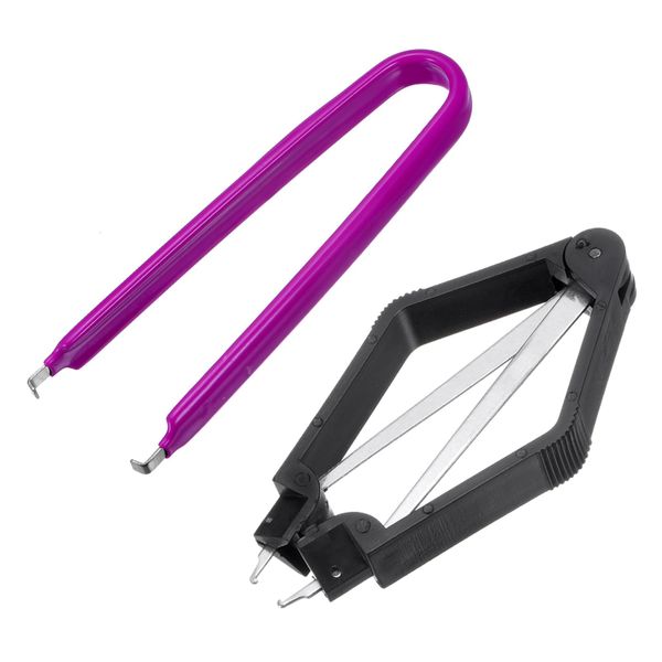 sourcing map IC Chip Extractor 100mm Stainless Steel with U Shape IC Chip Switch Puller Purple for Component Motherboard, 2pcs
