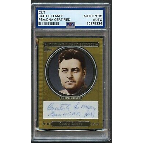 Curtis LeMay signed autograph Topps Distinguished Service Custom Card USAF PSA