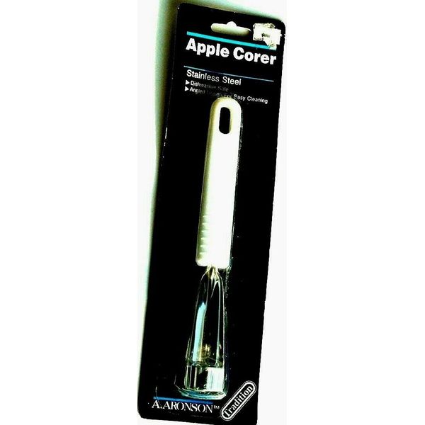 Aronson Apple Corer Stainless Steel White Plastic Handle