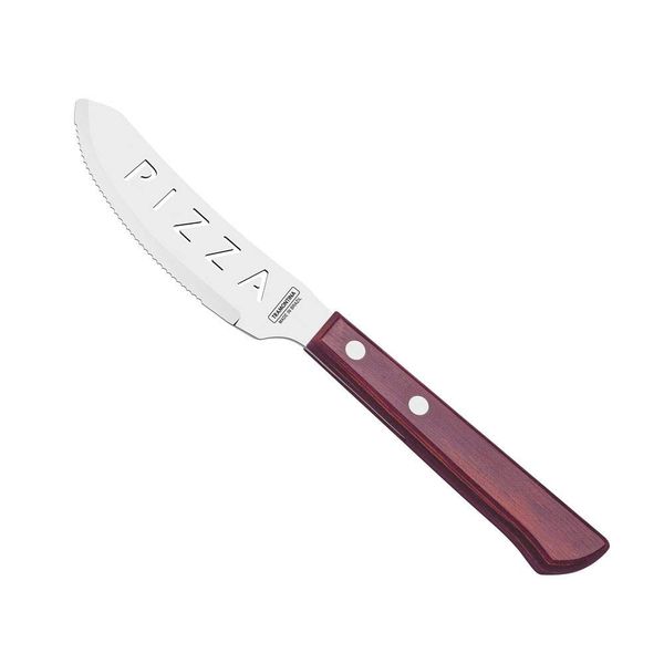 Tramontina 29810/167 TRAMONTINA Wooden Handle Table Knife for Pizza, Polywood, 8.3 inches (21 cm), Red, Dishwasher Safe, Durable, Natural Wood, Made in Brazil