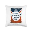 Keep Calm And Carry On Union Jack Throw Pillow