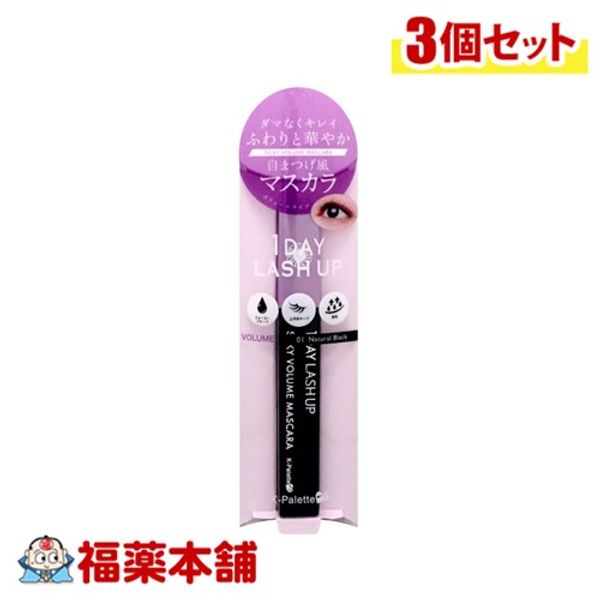 K-Palette 1DAY LASH UP Silky Volume Mascara a 01 Natural Black x 3 [Yu-Packet]