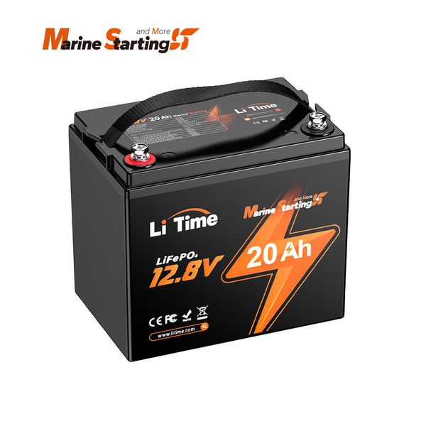 LiTime 12V 20Ah 650 CCA LiFePO4 Starting Battery For Outboard Motor Lawn Mower