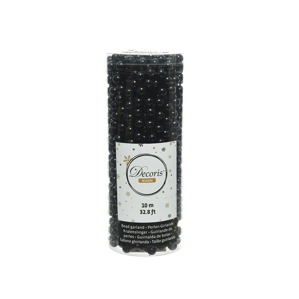 Christmas-Decorations Perlenkette 8mm x 10m Schwarz