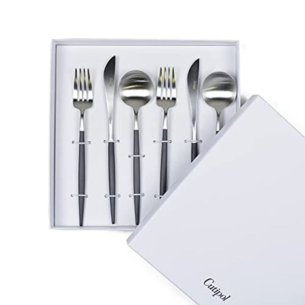 Cutipol GOA BLACK Dinner Cutlery (2 Spoons, 2 Forks, 2 Knives), 6-Piece Gift Box Set