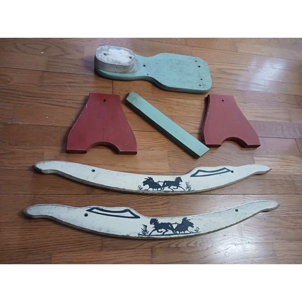 Vintage Wood Rocking Horse Parts