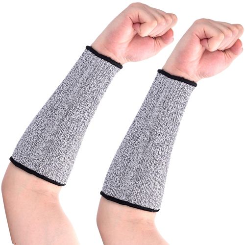 PAGOW 21cm Cut Resistant Sleeves for Arm Protection, Bite-Proof Forearm Protector, Gardening Sleeves for Thin Skin and Sun Exposure, Safety Arm Covers for Kitchen, Garden, Sunburn (Grey)