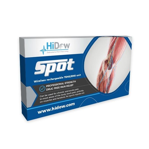 HiDow SPOT Wireless Rechargeable TENS/EMS, Wireless, 4 Modes New