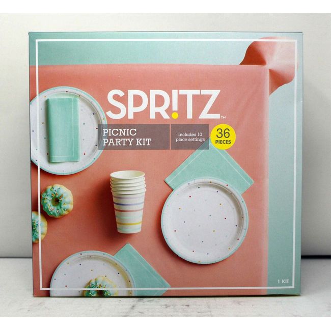 Spritz Spring Picnic Party Kit W/Place Settings 36 Pieces