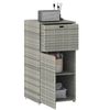 Outdoor Towel Rack for Pool w/ Two Storage Space Towel Rack, Gray