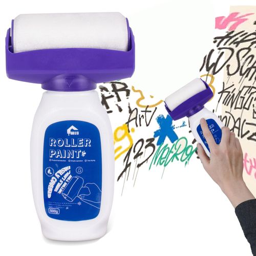FunisFun Small Roller Wall Patching Brush, Wall Repair Paste Roller Tool, DIY Renovation Wall Spackle Roller with Latex Paint White 500g