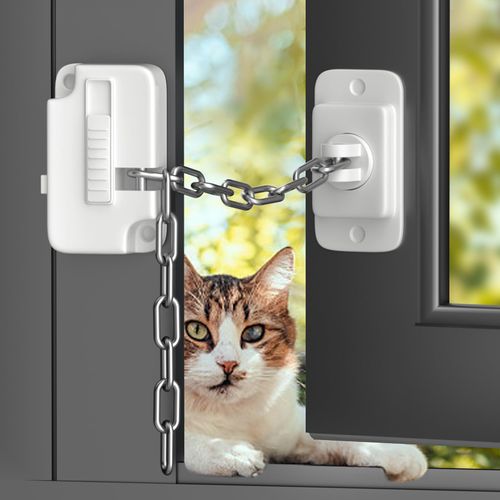 Window Locks, Aosite 2pcs Window Restrictor Child Safety Locks for UPVC, Window Safety Locks for Child Pets Safety, Self Adhesive, Adjustable Window Lock No Drilling for Metal, Wooden, Sliding Window