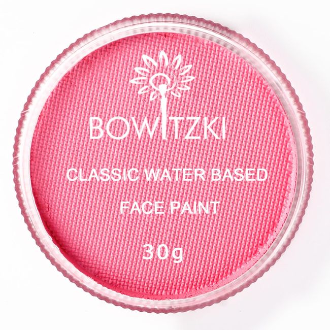 Bowitzki 30 g professionelle Gesichtsfarbe, Körperfarbe, Wasserbasis, Gesichtsmalerei, Make-up, sicher für Kinder und Erwachsene, Split-Kuchen, einfarbig, Halloween, Weihnachten, Party (Hellrosa)