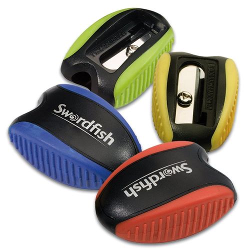 Swordfish ‘Soft Grip’ Pencil Sharpener [Pack of 36] Assorted Colours [40179]