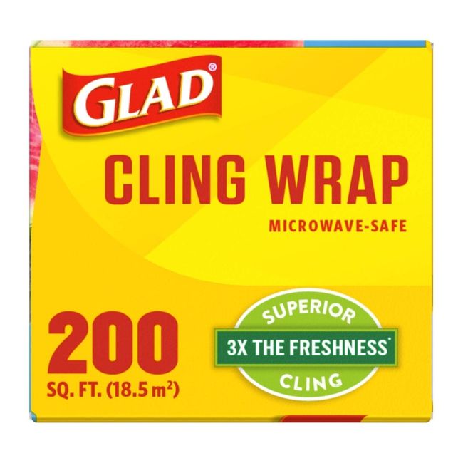 Glad Holiday Cling Wrap Plastic Wrap - Green - 200Sq Ft (Pack Of 2)