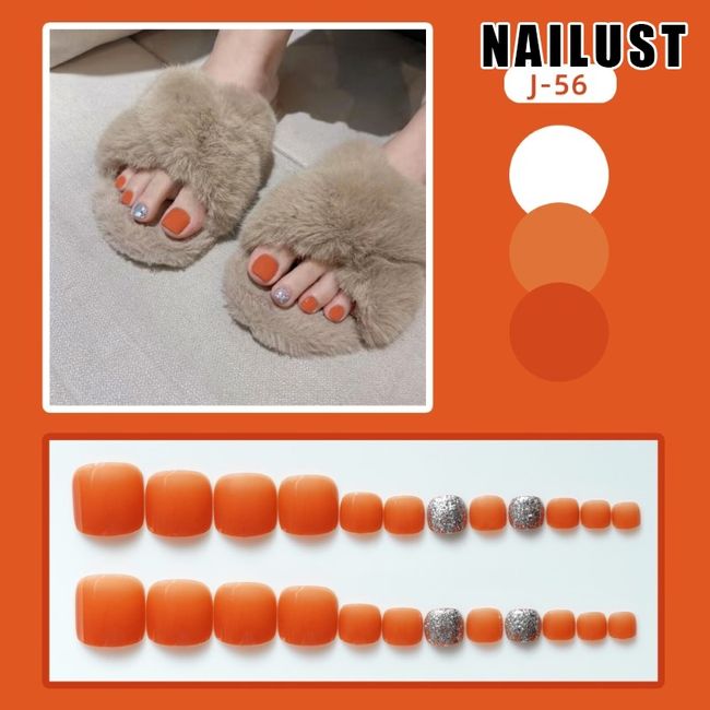 Toe Nails  [Set of 24] Nail Tips Nail Tips Nail Stickers False Nails False Nails Present Paste Nails Peelable Summer Nails Nail Supplies Nail Art Nail Parts NAILUST