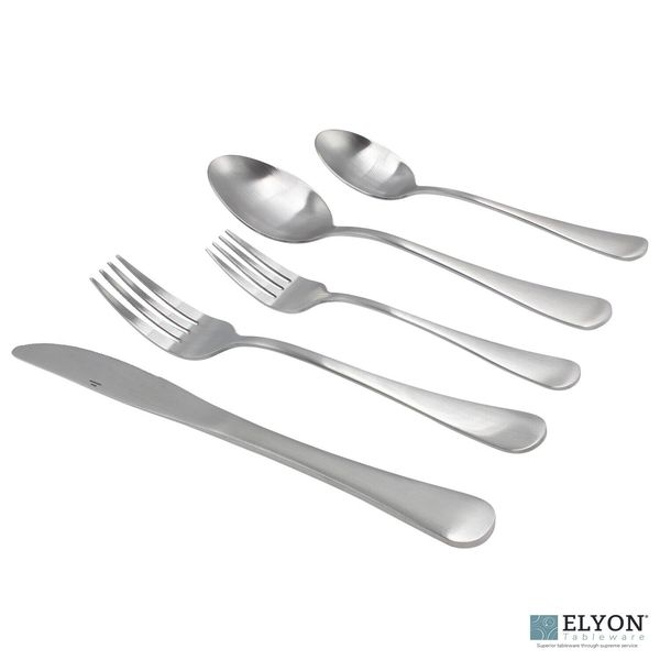 Elyon Tableware 20-Piece Flatware Matte Silver Set, Service For 4